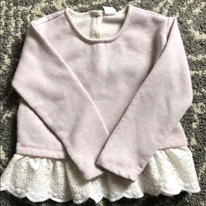 Baby Gap sweatshirt/white ruffles on the bottom